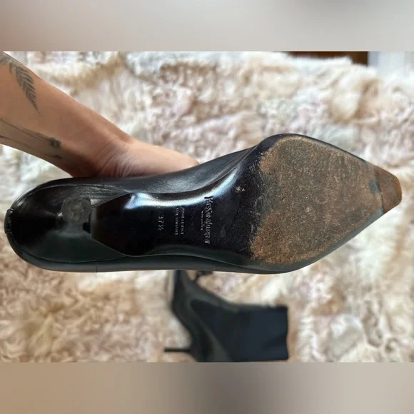 Yves Saint Laurent Black Heeled Boots - Picture 4 of 8